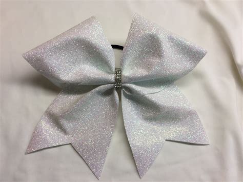 glitter cheer bows|white glitter cheer bows.